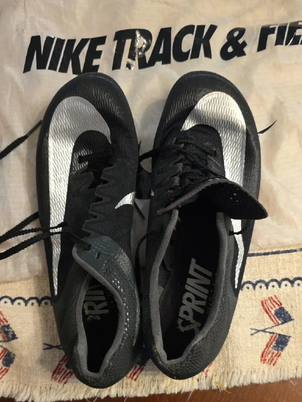 Nike Women's Track Spikes Shoes - Black and Rose Gold Accent